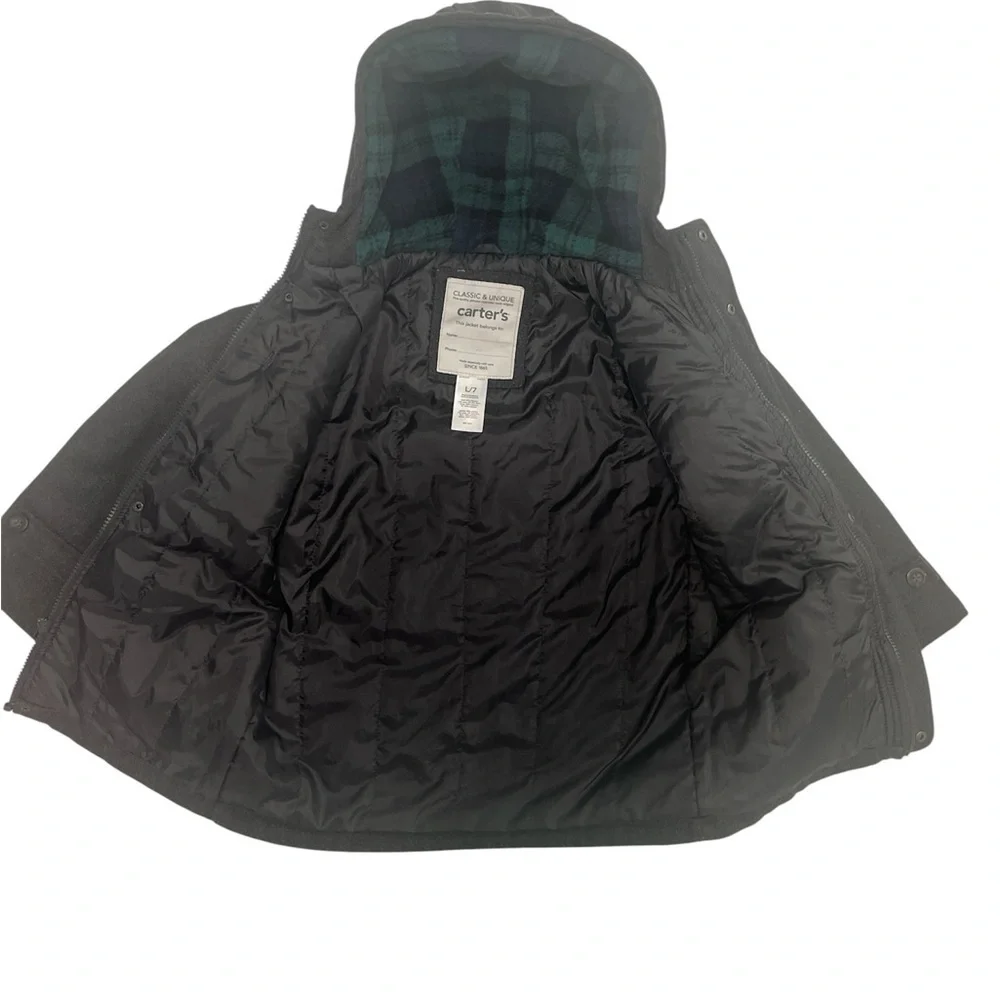 Carter's Black Hooded Pea Coat for Kids